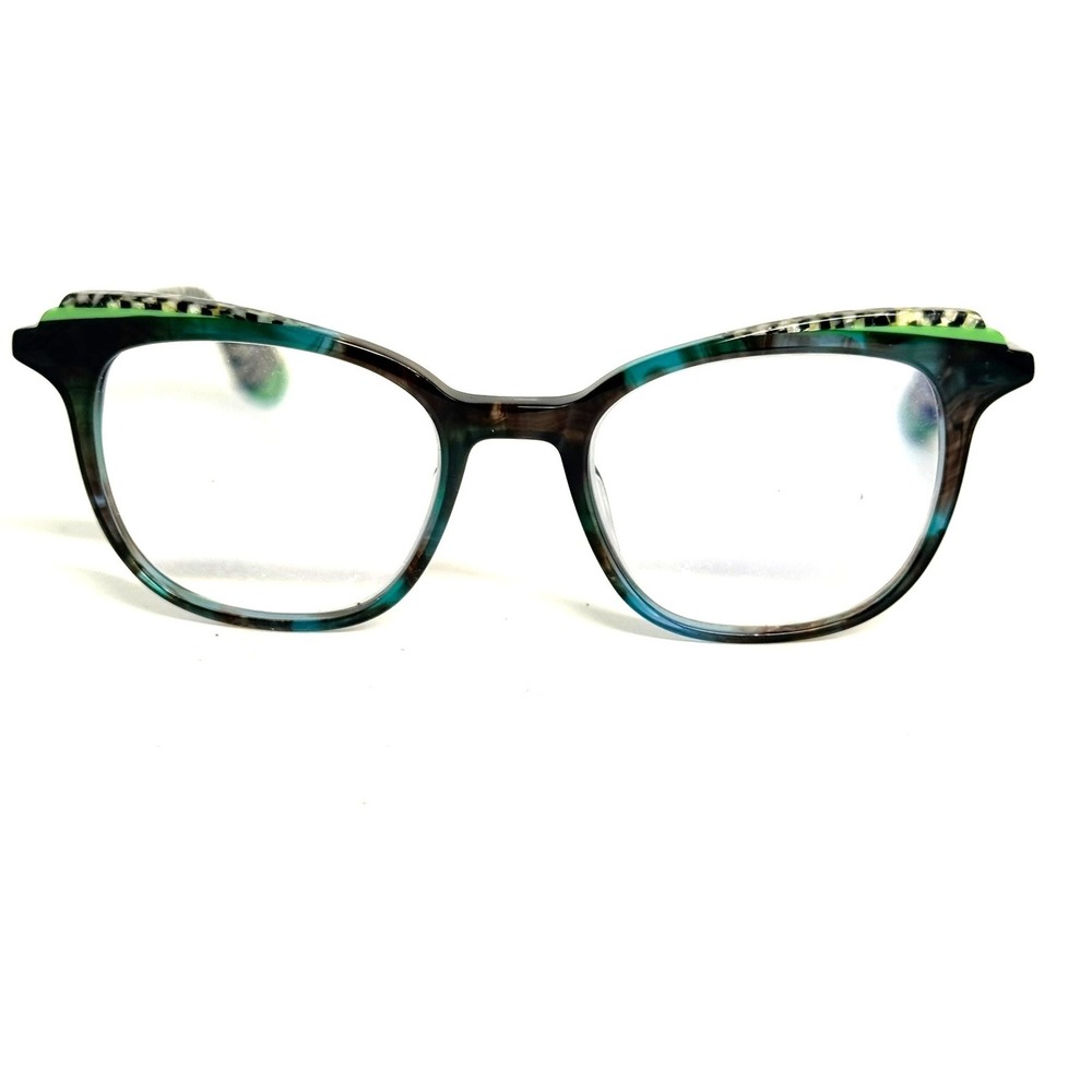Bellinger Denmark Pavo-2 C.390 Eyeglasses Teal Green Checker Cat Eye 47-18-135